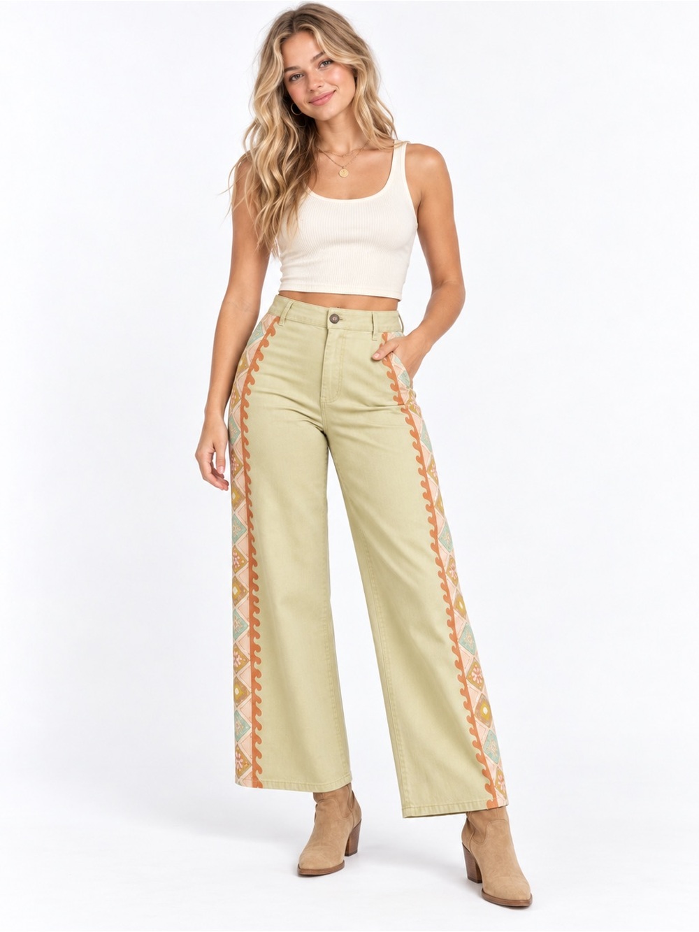 🍁Billabong Free Fall Cactus Twill Wide Leg Pants Size 30